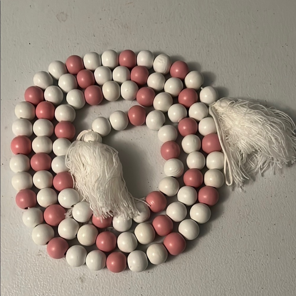 Pink and White Beaded Garland